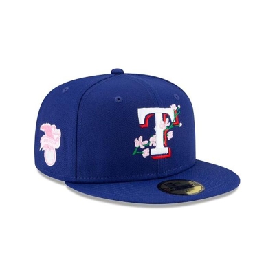 Texas Rangers Gorra | New Era MLB Side Patch Bloom 59fifty Fitted Cap Mexico - Azules